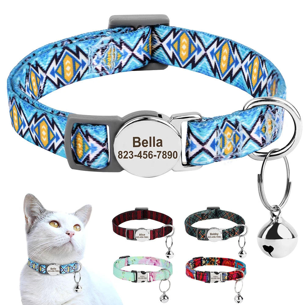 Collier Personnalisé pour Chats et Chatons– Avec plaque d'identification